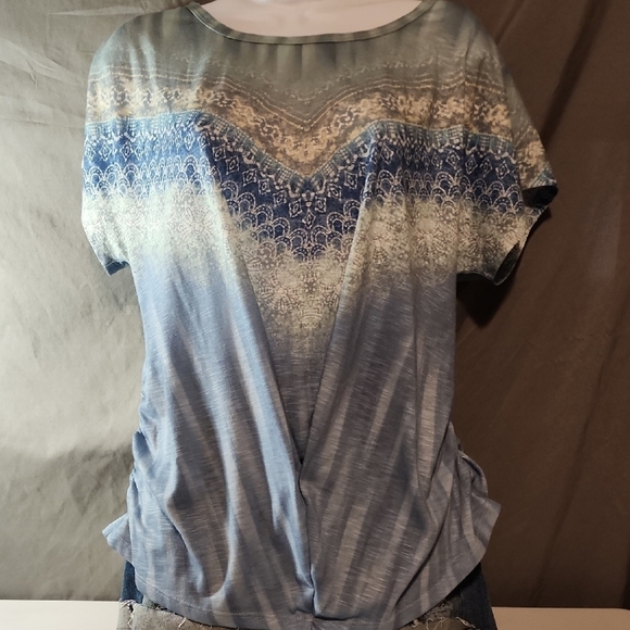Democracy Tops - Democracy Blue and White Short Sleeve T-Shirt